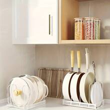 1 件可伸缩碗碟架和锅盖架，家居装饰，圣诞礼物，家居礼物，房间装饰 - 白色 - 查看 5