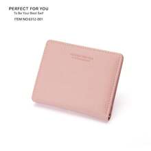 PFY PERFECT FOR YOU Perfect For You Pfy女款細長錢包,皮革三摺紋身卡套配鑰匙扣,拉鍊袋和id卡窗口 - 粉色 - 查看 8