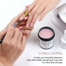 Saviland 100g Light Pink Builder Nail Gel – 3.53oz Hard Gel For Nails Large Capacity Nail Strengthen Gel For Nail Extension Nail Art Manicure Starter U V Nail Gel For Professional Nail Salon Home DIY
