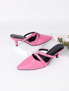 女士尖頭鞋，細跟/中跟鞋 - 粉色 - 查看 7