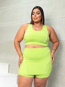 Plus Size Co-Ords - 青檸色 - 查看 4