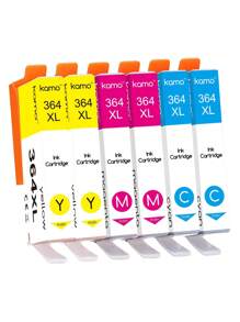 Kamo 364 XL Ink Cartridges Compatible With 364 364XL Cartridges ( 2x Cyan, 2x Magenta, 2x Yellow ), Compatible With DeskJet 3070A 3520 3522 3524, Officejet 4620 4622, Photosmart 5520 5510 5524 6520 5515 6510 - 2x Cyan, 2x Magenta, 2x Yellow - View 2