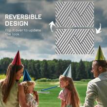 Outsunny Reversible Outdoor Rug With Carry Bag, Waterproof Plastic Straw Mat For Garden, Deck, RV, Picnic, Beach, Camping, 182 X 274cm - Grey - View 8