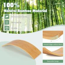 Balance Board For Children, 90x30x16.5cm Balancing Board Made Of Bamboo, Can Hold Up To 150kg, Wobble Board For Practicing Balance, Curvy Board For Children And Adults, Natural - Brown - View 2