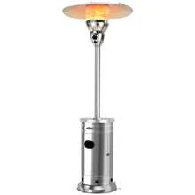 48,000 BTU Patio Propane Heater Stainless Steel W/Table & Wheels - Bạc - Xem 1
