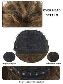 70 年代 80 年代男士复古假发 摇滚杜比假发 朋克摇滚迪斯科 带刘海的马尾假发 中长分层齐肩棕色带驼色挑染假发 渐变色合成发纤维 多色女士假发 中长蓬松分层假发和 1 件假发帽 - 漸層 - 查看 10