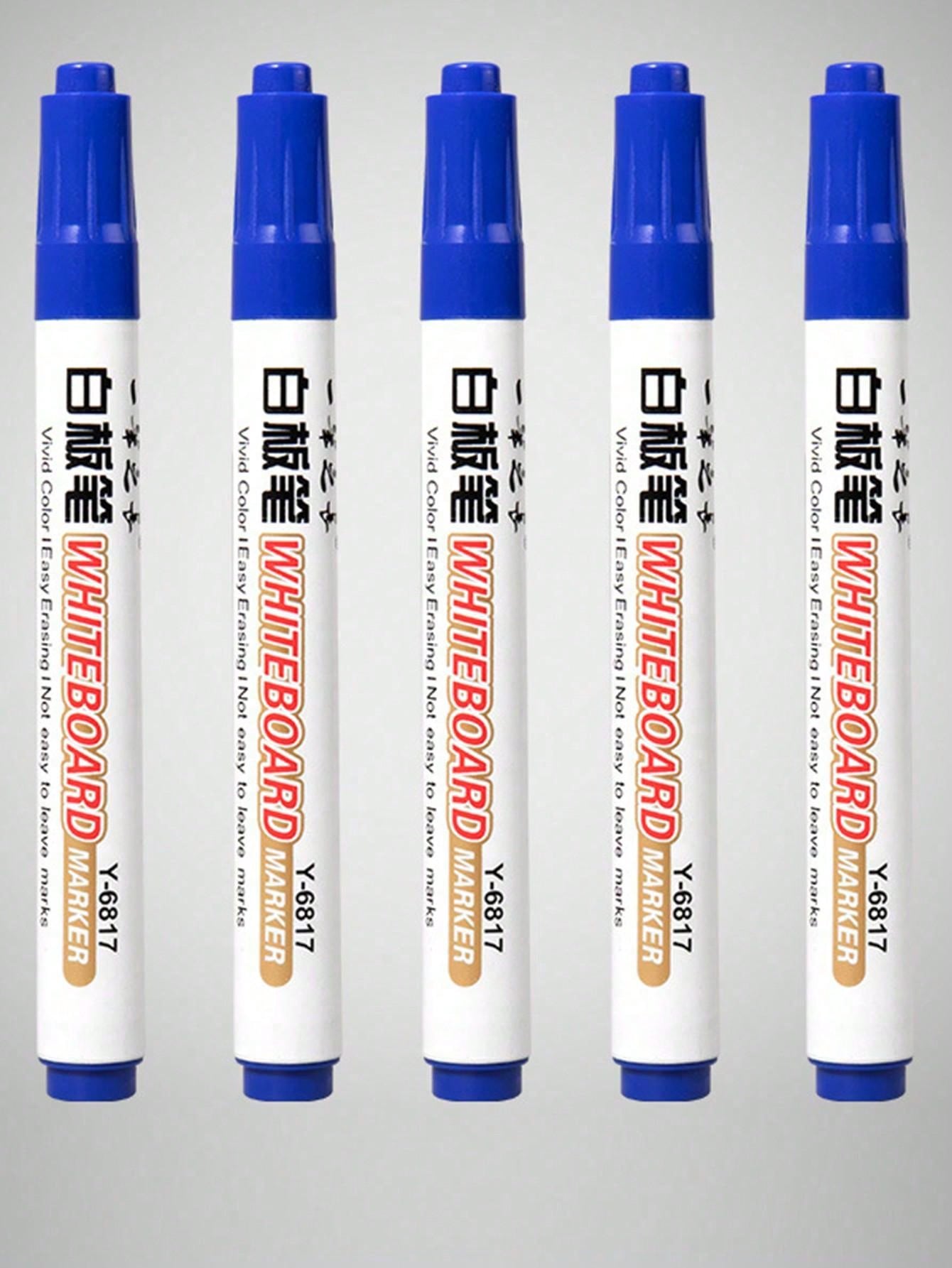 10pcs Erasable Whiteboard Markers, WaterBased Red/Blue/Black Ink Chalks For Teachers & Kids