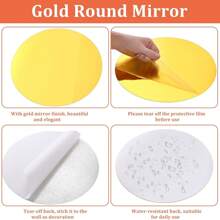 1/10PCS Acrylic Round Mirrors For Centerpieces Circle Mirrors Candle Plates For Wall Wedding Table Centerpieces Round Mirror Tray For Party,Christmas - Gold - View 7