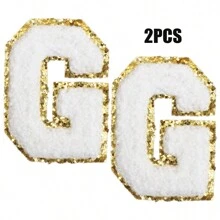 2pcs Ladies Golden Edge 4 Colors English Letters Hot Melt Glue Ironing Wool Embroidery Patches Decorate Bags And Clothes