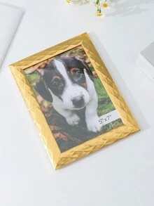 1pc Dual-Use Wavy Photo Frame (Includes Photo Paper, Random Photo Paper Delivery), Suitable For Home, Bedroom, Dining Room, Living Room - Can Be Hung On Wall Or Placed On Desk - Gold - View 7