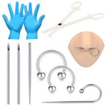 CIZME Piercing-set Für Alle Piercings, Einweg-12g 14g 16g 18g Piercing Nadeln Klemmen Mit Piercing-trichter Für Bauchnabel Nasen-septum Brustwarzen-zunge Augenbraue Lippen-piercing