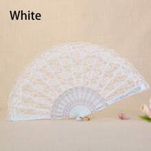 1pc Lace Decorated Folding Fan For Women's Party Dance Accessory Elegant Halloween Valentine's Day Valentines