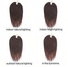 Crochet Braids 12Inch Havana Twist Braids 12Roots Thick Braided Synthetic Fiber Hair For Braids African Braiding Hair Extensioins Ombre Brown - Ombre - View 5