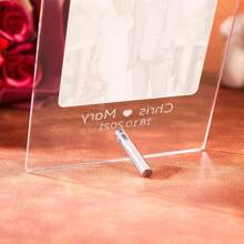 1pc Custom Acrylic Plaque Personalized Gifts For Men & Women, For Him & Her Customized Name Plaque Glass Art With Text Anniversary Gifts Decoration Room Bedside Room Decor Desk Gift Customized Unique Gift For Her, Ideal For Valentine's Day, Mother's Day, Father's Day, Birthdays, Or Anniversaries, Best Gift For Mom, Dad, Wife, Husband, Girlfriend, Boyfriend Graduation