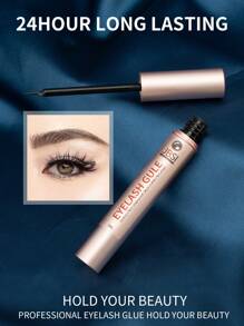 1 pièce Colle à cils de 5 ml, colle à cils professionnelle imperméable sans latex de séchage rapide améliorée, convient pour une longue adhérence de faux cils en grappe, maintien de 48 à 72 heures, convient pour les fêtes personnelles et un usage de maquillage de faux cils diy à la maison (Noir)