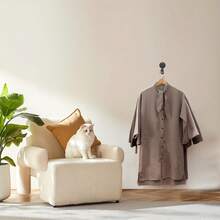 1入組工業風管子衣架-附螺絲的鐵製外套掛鉤,堅固的衣物管衣架,適用於臥室浴室櫥櫃洗衣房精品服裝店,黑色 - 黑色 - 查看 4