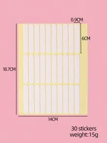 klimonla 30片/张纳米凝胶美甲练习贴片，双面胶按压式双面胶带条，适用于练习指甲/假指甲/美甲，美甲用品，美甲工具，美甲艺术工具，返校季，美甲，按压式美甲工具 - 白色 - 查看 6
