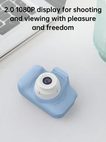 1080P Mini Portable Digital Camera, Rechargeable Camera With 2-Inch Screen And 15MP Resolution, Suitable As Christmas/Birthday Gift For 3-12 Years Old Boys And Girls, Includes 1 TF Card And Card Reader - Blue - View 6