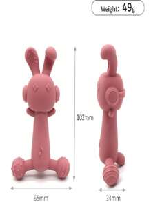 Attipas Mordedera de silicona para bebé multisensorial en forma de conejito, libre de BPA