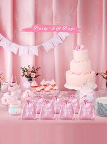 20pcs Pink Satin Gift Bags 4 X 5.5 Inch Drawstring Jewelry Pouches For Wedding Bride Party Event Birthday Holiday Decor - Pink - View 4