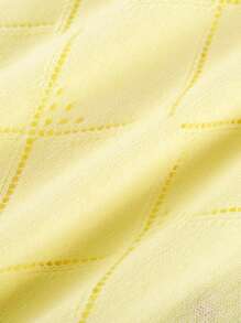 Annil Áo len cardigan nữ tuổi teen mùa xuân và mùa thu cổ chữ V bằng cotton nguyên chất Áo len cardigan đan ngọt ngào màu xanh - Màu vàng - Xem 4
