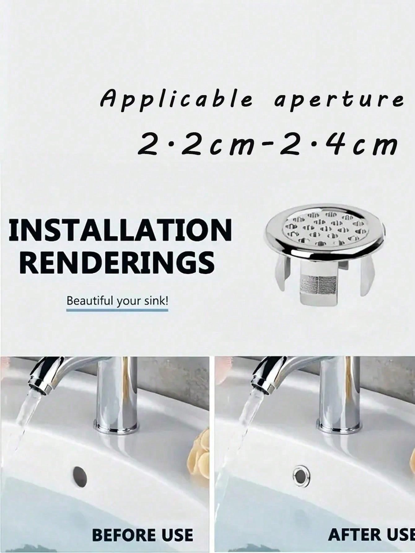 4pcs/Pack Plastic Bathroom Kitchen Basin Sink, Overflow Cover Ring