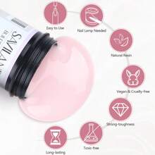 Saviland 100g Light Pink Builder Nail Gel – 3.53oz Hard Gel For Nails Large Capacity Nail Strengthen Gel For Nail Extension Nail Art Manicure Starter U V Nail Gel For Professional Nail Salon Home DIY