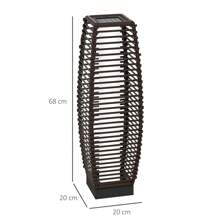 Outsunny Rattan Solar Floor Lamp, Outdoor Garden Lantern Pathway Light & Decorative Lighting With Auto On/Off LED Lights, IP44, For Porch, Yard, Courtyard, Deck - Brown - View 2