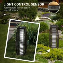 Outsunny Rattan Solar Floor Lamp, Outdoor Garden Lantern Pathway Light & Decorative Lighting With Auto On/Off LED Lights, IP44, For Porch, Yard, Courtyard, Deck - Brown - View 8