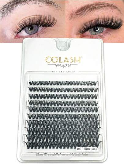 Colash 200/240 Pieces DIY Black/Colored False Eyelashes 20D 40D 60D 80D 8-16mm/14mm 0.07mm D-Curl Handmade Grafting Fine Lashes Super Light Waterproof Flare Lashes Thick Curly Long Lasting Lashes Suitable For Natural Anime Lashes, Gift For Women And Girls Lash Clusters, Eyelash Clusters, Individual Eyelashes, Lashes, Fake Lashes