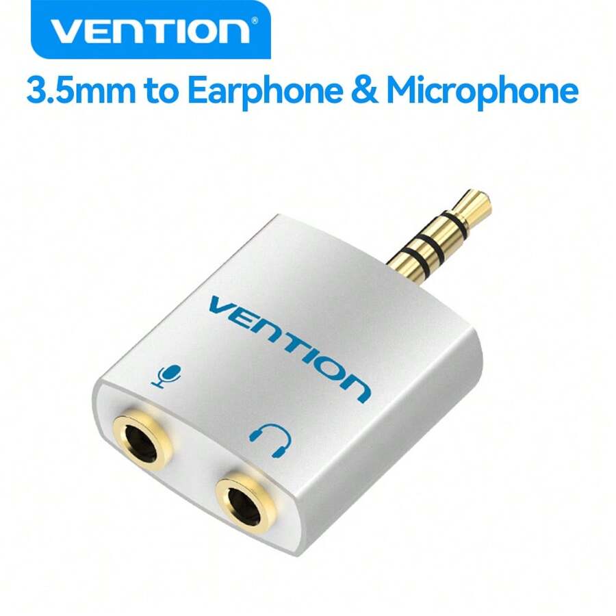 VENTION 3.5mm Audio Adapter Male To Female Dual Headphone Jack Splitter For Earphone Compatible With Samsung IPad Tablet Laptop Mic Audio Splitter For Gaming Headset With Separate Audio Microphone Jacks Make Couples/Family/Friends Closer/More Convenient To Share - 3.5mm to Earphone and Mic - View 1