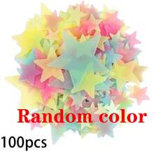 100 Piezas De Estrellas Luminosas En La Oscuridad, Pegatinas Fluorescentes De Estrellas De Pared Y Techo (color Aleatorio), Haz Que Las Habitaciones Brillen Como El Cielo Nocturno, Decoraciones Para El Dormitorio, Decoración Del Hogar - Multicolor - Ver 2