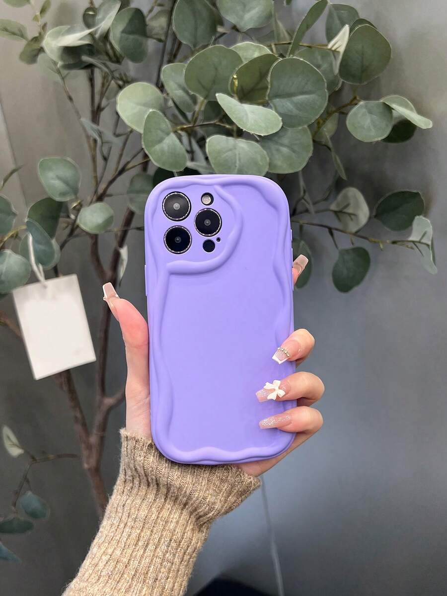 高級液態矽膠霧面軟殼手機殼，適用於 iPhone 和 Galaxy 手機，防掉落和獨特極簡設計 - 紫色 - 查看 1