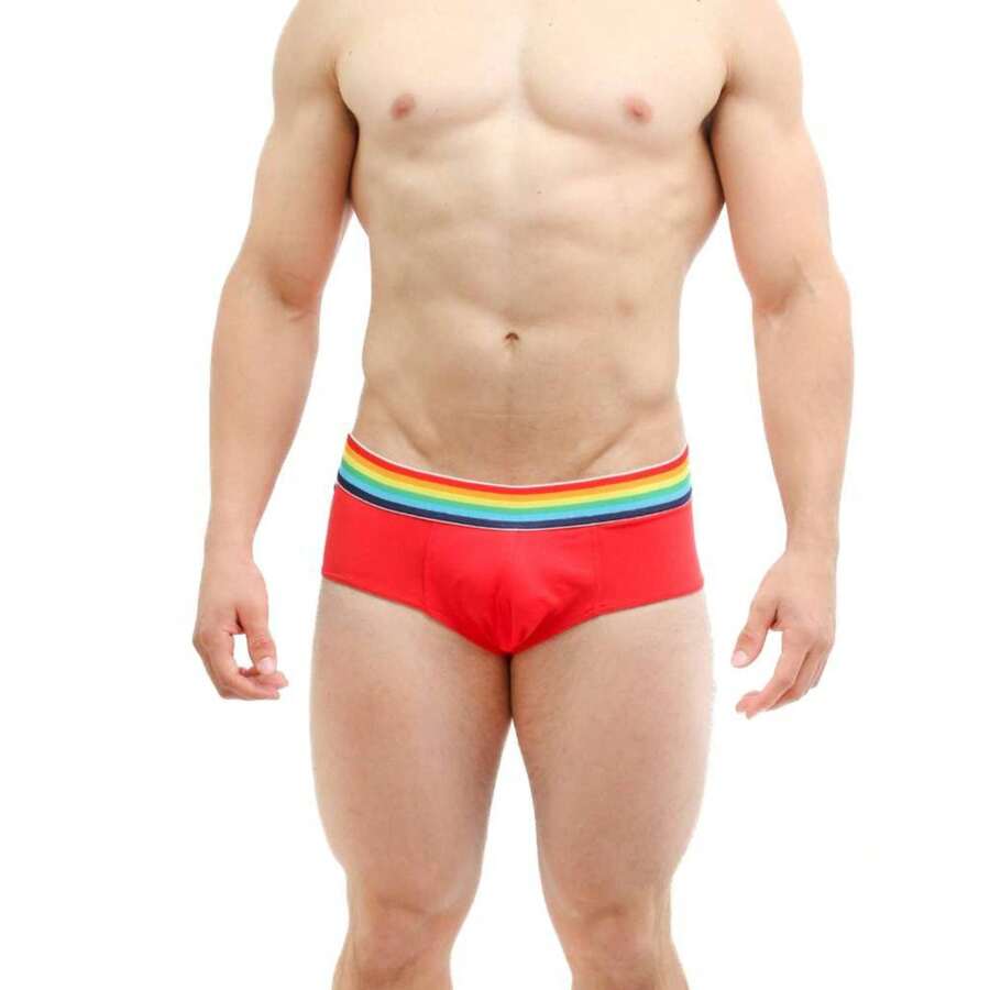 Men Briefs - 紅色 - 查看 1
