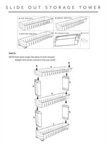 1pc White Narrow Shelving Rack For Kitchen, Bathroom, Refrigerator Storage With Wheels - White - View 10