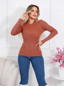 Women Sweaters - 棕色 - 查看 2