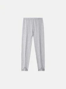 Annil Girls' Knitted Leggings, Spring And Autumn Elastic Casual Yoga Pants, Solid Color Dance Pants