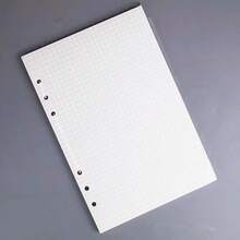 1 tờ 80 tờ/160 trang Giấy rời (Lưới/Có lót), 6 lỗ, có 3 kích cỡ: A6 (105*170mm/4.13*6.69in), A5 (142*210mm/5.59*8.27in), B5 (182*255mm/7.16*10in), được làm bằng giấy Daolin màu be dày 100g. - Trang bên trong dạng lưới (vuông)/80 tờ, 160 trang (100GSM) - Xem 6