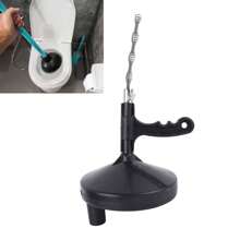Desatascador de Tuberías de Tipo Disco: Herramienta de desatascar manual con resorte potente para inodoro, para baño, cocina y bañera - Negro - Ver 3