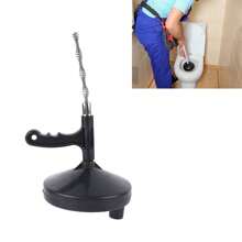 Desatascador de Tuberías de Tipo Disco: Herramienta de desatascar manual con resorte potente para inodoro, para baño, cocina y bañera - Negro - Ver 2