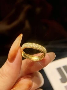 Esberry 1pc Microinsert Zirconia Square Ring For Ladies Jewelry S925 Sterling Silver Exquisite Fine Jewelry Gift For Women For Teacher Summer Ring Wedding Engagement Bridal Jewelry