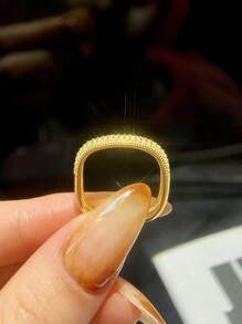 Esberry 1pc Microinsert Zirconia Square Ring For Ladies Jewelry S925 Sterling Silver Exquisite Fine Jewelry Gift For Women For Teacher Summer Ring Wedding Engagement Bridal Jewelry