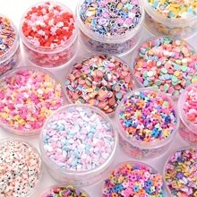 10g Polymer Clay Fruit Flower Sugar Butterfly Love Crown Nail Art Slices, Charms Fimo Slices 3D Polymer Slices For Slime, Lip Gloss Making Supplies And Nail Art Decoration,Cellphone Decorations Valentines