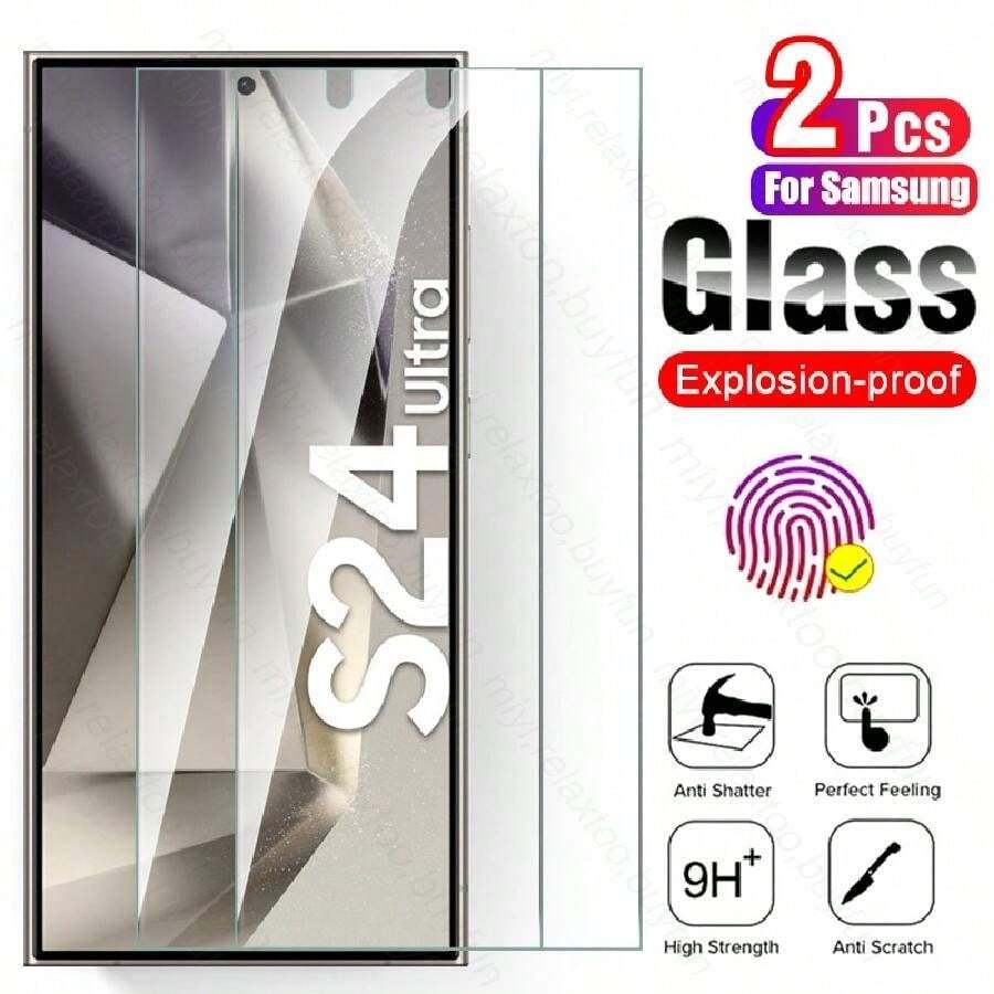 2Pcs Full Cover Tempered Glass Compatible With Samsung Galaxy S25 Ultra S24 Ultra Plus 5G 2024 Protective Glass Sumsung Samung S25Ultra S25+ S 25 S24Ultra S24+ S 24 Plus A15 A55 A35 A25 S23FE S20FE S21FE A14 A34 A54 A13 A23 A33 A53 A12 A52 A72 A51 A71 A24 A22(4G) Gift For Birthday, Family, Friends Phone Screen Protector, Phone Accessories