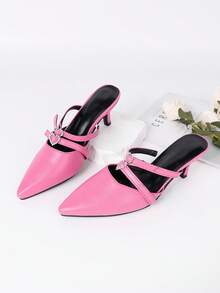 女士尖頭鞋，細跟/中跟鞋 - 粉色 - 查看 9