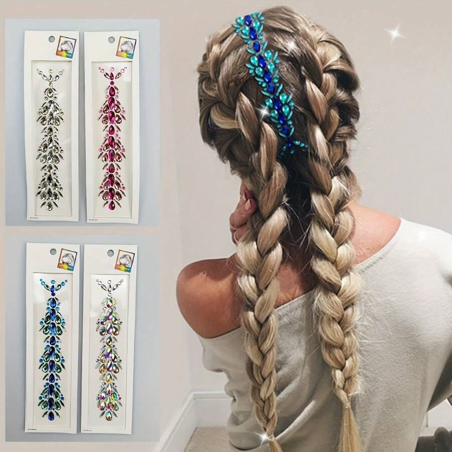 1 pak Haar Juwelen Tatoeages Sticker Gezicht Body Sticker Ogen