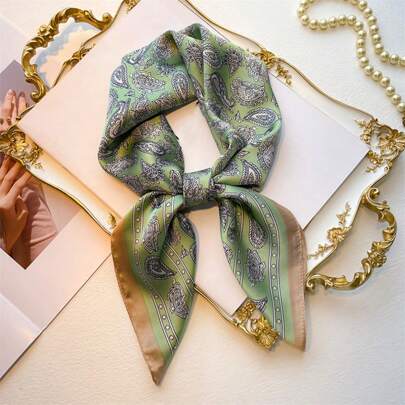 1 件条纹和几何图案休闲/商务男士围巾，黑色和灰色，时尚颈部保暖，秋冬