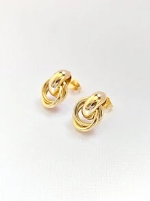 Aretes Pendientes Ondina 18k Oro Laminado Premium - Amarillo Oro - Ver 1