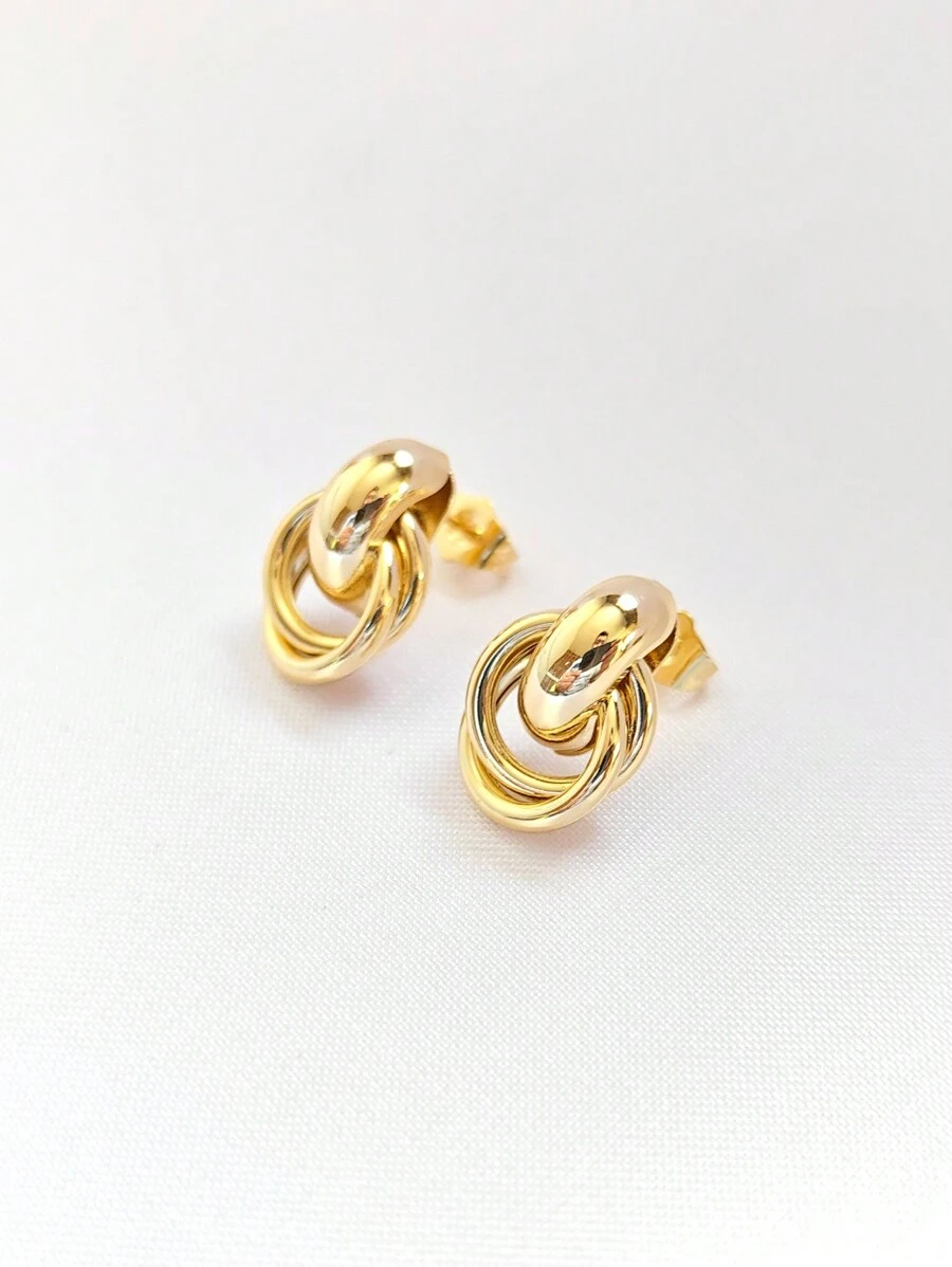 Aretes Pendientes Ondina 18k Oro Laminado Premium - Amarillo Oro - Ver 1