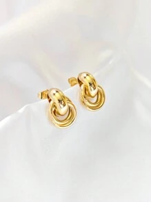 Aretes Pendientes Ondina 18k Oro Laminado Premium - Amarillo Oro - Ver 6